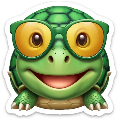 Turtle wearing sunglasses  sticker