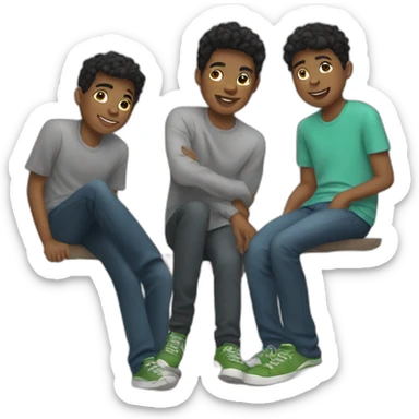 Three teen boys sticker
