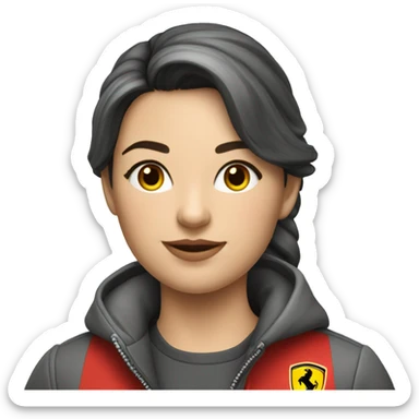 Femme avec une veste Ferrari numéro 16 sticker