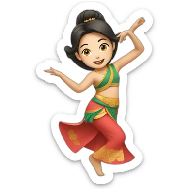 thai girl dancing sticker