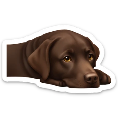 Chocolate Brown Labrador resting indoors peacefully sticker