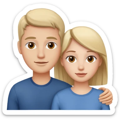 two people chatting, upper body, animated faces sticker