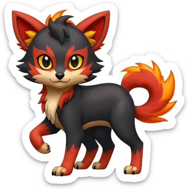 Zorua-Houndour-Litten-Fakémon-hybrid-creature (full body)  sticker