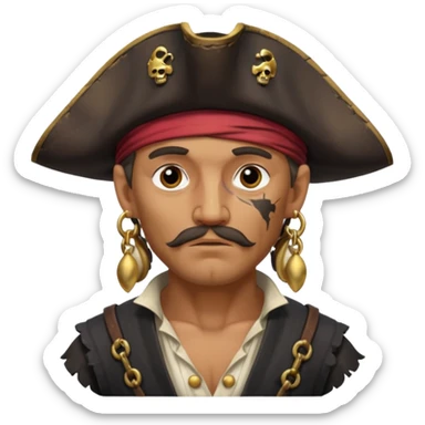 Belted pirate man with earring
 sticker