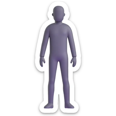 grey human silhouette with no facial features, no face, no eyes, no nose, no mouth, simple outline sticker