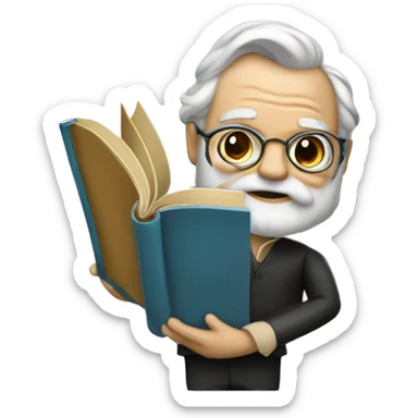 Victor Hugo holds a book in his hand sticker