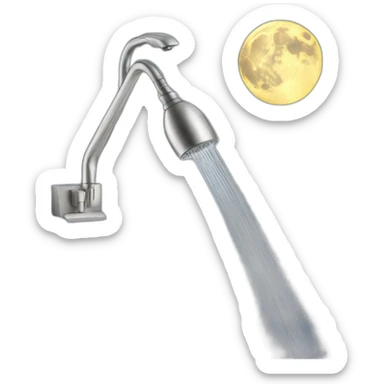 The moon takes a shower sticker