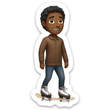 Skating brown skin man sticker