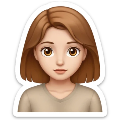The girl has brown eyes, light brown hair, and fair skin sticker
