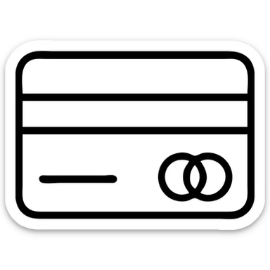 modern minimal credit card icon, no text sticker