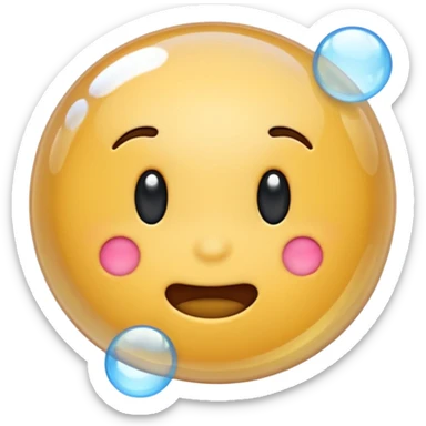 the word 'bubble' in a cartoon bubble letter style emoji sticker