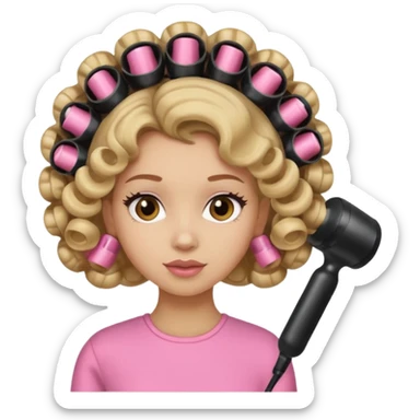 A girl that is getting hair done sticker