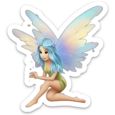 Une fée avec des ailes et magique sticker