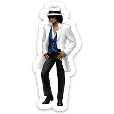 Michael Jackson Smooth criminal dance white sticker