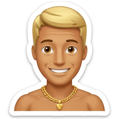 a rockstar man wearing necklace sticker