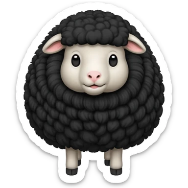 black sheep emoji with black wool sticker