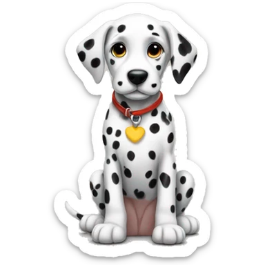 Dalmatian puppy sitting sticker