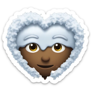 Snow and heart sticker