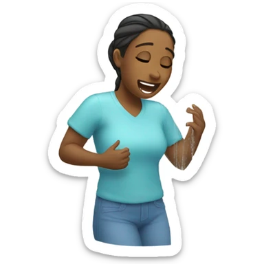 Girl sing in shower sticker