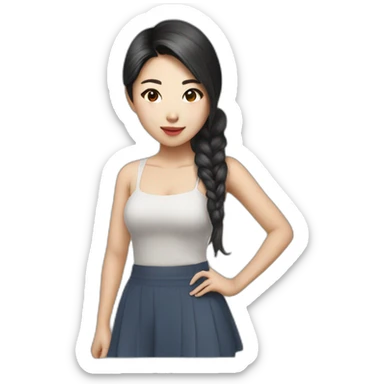 hot artistic finance asian girl sticker