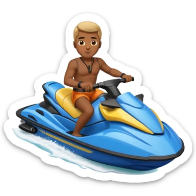 black man on a jet ski sticker