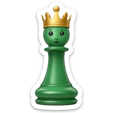 green chess piece queen sticker