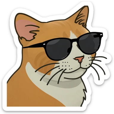Cat with sunglasses sticker