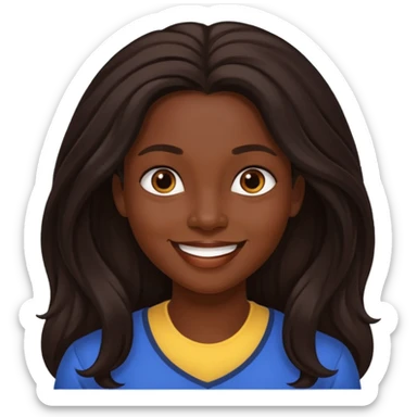 Yetide Badaki with dark brown long hair  sticker