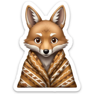 Coyote cozy in blanket sticker