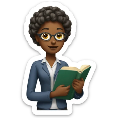 A teacher wit a book in her hand  sticker