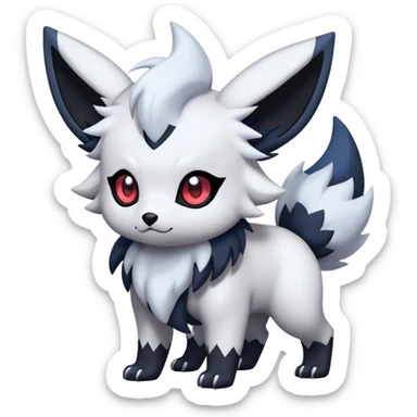 Cool Cute Kawaii Absol-Zorua-Umbreon-Pokemon-fakemon-hybrid-animal Full Body  sticker