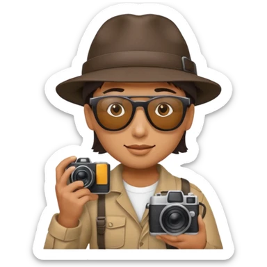 Site Photographer with Camera from Archaeology Team sticker