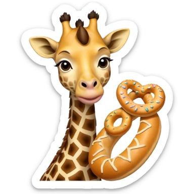 giraffe holding bagel sticker