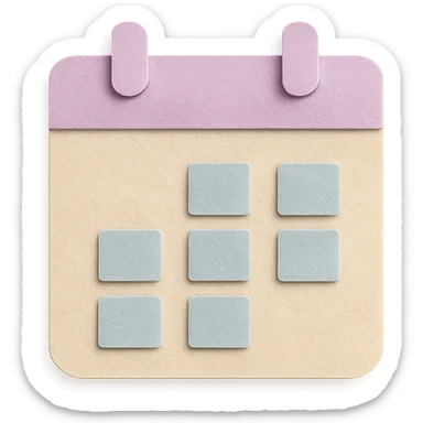 soft pastel cozy calendar box for bullet journal sticker