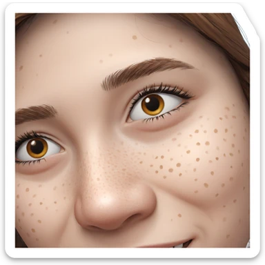 freckled girl smiling portrait sticker