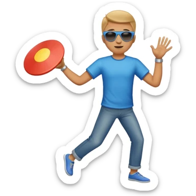 Man throwing a frisbee to the right, full body sticker