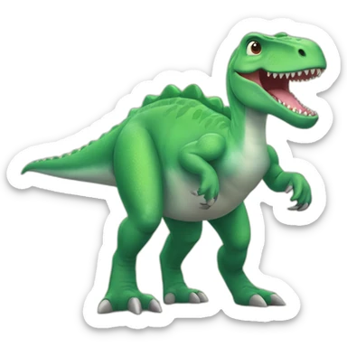 friendly dinosaur sticker