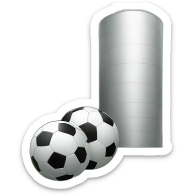 two-soccer-balls-in-front-of-a-single-silo sticker