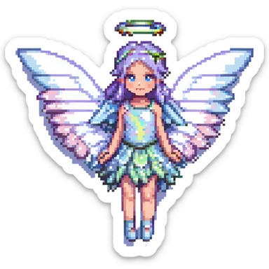 A fairy with wings, pastel colors, fantasy theme sticker