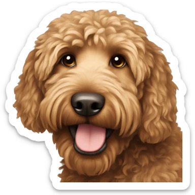 brown golden doodle sticker