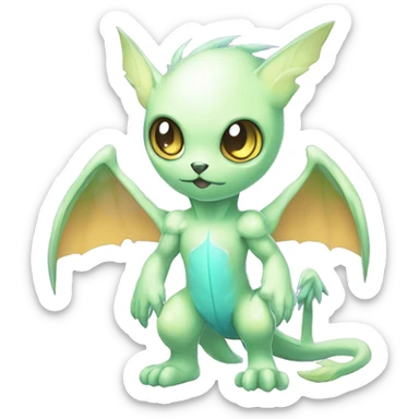 cute cool edgy ethereal magical alien Digimon-Fakemon-animal full body sticker