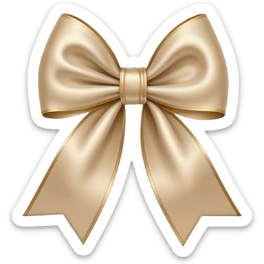 Beige bow sticker