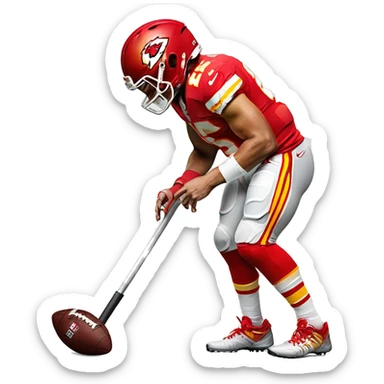 Patrick mahomes crutches football  sticker