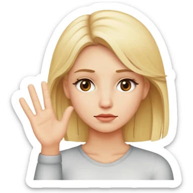 Blonde woman saying no sticker