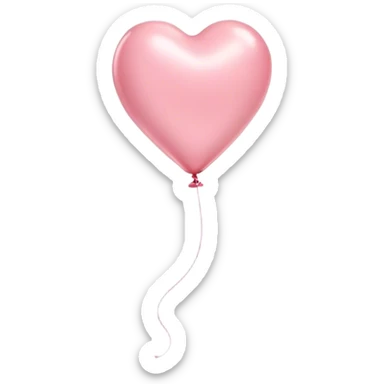 Cinematic tiny floating heart balloon, glossy and round, warm pink hues, slightly transparent with a soft glow, delicate string gently swaying, dreamy and adorable. sticker