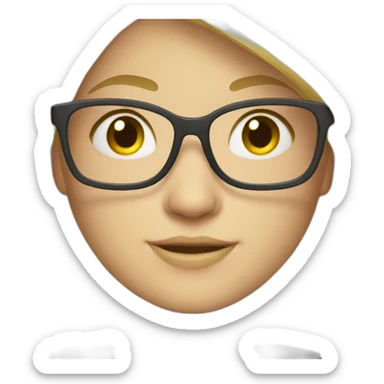Blond girl wearing glasses with pc sticker
