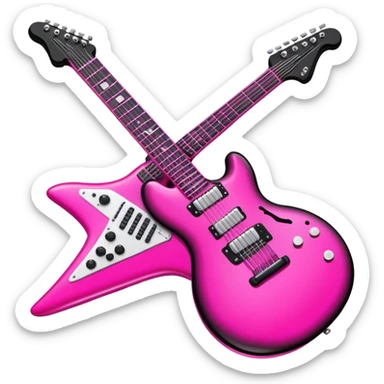 Hot Pink and black electric guitar sticker