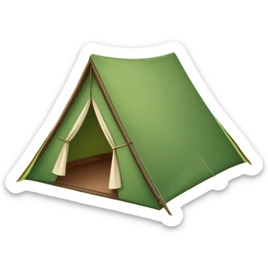 small triangular tent in a meadow sticker