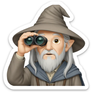 gandalf wizard watching in the binocular sticker