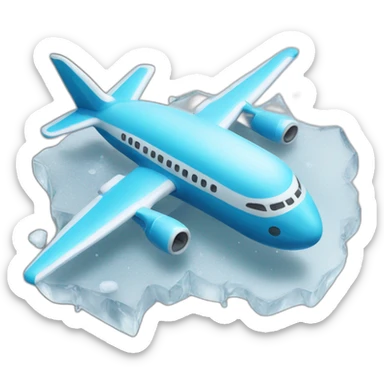 Airplane made from ice sticker